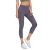 Pantalon de sport pour femme, taille haute, pantalon de yoga, tenue de fitness, léger, sensation nue, capri extensible, No T, Invisible, gym, recadré, Tr213I