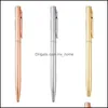 Stylos à bille Fournitures d'écriture Bureau École Affaires Industrielle Luxe Qualité 1.0Mm Stylo Papeterie À Bille Or Rose Signa Financier