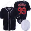 99 Ricky Vaughn Jersey White Turn Back 1995 كحلي كنزة صوفية أحمر رمادي كريم مقاس S-3XL