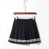 KITTY Pleated Skirt women fashion casual sexy A-line Knee-Length Empire Casual Patchwork Preppy Style s 210608