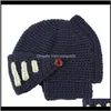 Ciclismo Caps Máscaras Novidade Chapéu Romano Beanie de Inverno Chapéus Para Homens Cavaleiro Quente Capacete Capacete De Malha Handmade Gladiator Mask Hat1 Dhgco Muaia