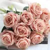 Wedding decorations Real touch material Artificial Flowers Rose Bouquet Home Party Decoration Fake Silk single stem Flowers Floral GC2025