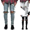 Mens mode kläder slim passform jeans skinny denim distressed stretchy byxor man byxor s-3xl rippade för män 2021 män