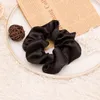 Satin Silk Scrunchies Kvinnor Elastiska Gummi Hårband Tjejer Solid Ponytail Hållare Slips Rope Tillbehör