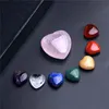 Natural Crystal Stone Beads Heart Shaped Gemstone Ornaments 7pcs/set Yoga Energy Stones Crafts Home Decoration GGA5144
