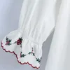 女性の刺繍ロマンチックなドレスソリッドかわいいフリルMIDIドレス薄いエレガントなカジュアルなvestiods 210521