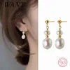 genuine pearl drop earrings
