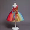 Kid jurk voor meisje fonkeling tutu regenboog jurk eerste verjaardag outfits prom baljurk zuigeling causale kostuum pasgeboren meisje kleding q0716