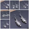 Charm Musical Jewelry Earrings Musical Note Microphone Drum Guitar Violin Shaped Dangle Drop Earrings For Girls Women3713320