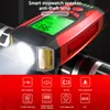 30pcs 3 in 1 Bike Headlight USB Rechargeable Front Light Wireless Bicycle Speedometer Bikes Computer Alarm Horn Lamp 5 Lighting Modes MTB Cycling Accessories