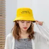 Mode vrouwen omkeerbare katoenen visser hoed dubbelzijdige emmer petten gele groene sombreros de mujer chapeu brief glimlach gorra brede rand h