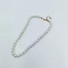 Collar de perla de cáscara de cáscara de cáscara blanca redonda del collar de la gargantilla de la cadena de la cadena de la cadena de las mujeres 40 cm (16 pulgadas)