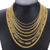 Unisex Gold-filled Stainless Steel Necklaces - Wheat Figaro Rope and Cuban Link Chains for Men Women