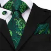 Corbata Floral verde para hombre, corbata de seda Paisley, juego de bolsillo cuadrado para fiesta, negocios, corbatas esmeralda, regalo, venta al por mayor, Hi-Tie SN-3206