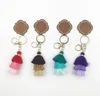 Porte-clés en bois personnalisé Party Favor Gland en coton à trois couches et pendentif à puce Porte-clés Multicolore T2I53123