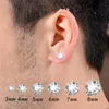 Stud Fashion Cool Super Bling Titânio Aço Zircão Earing para Mulheres Homens Cristal Ear Piercing Jóias 2021 Brincos Christmas