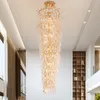 Moderna gyllene grenar kristall ljuskronor LED romantisk träd ljuskrona ljus armatur europeisk stor lång trappa hem inomhus belysningsdiameter120cm H280cm
