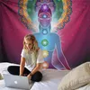 Statue de Bouddha indien Méditation 7 Chakra Tapisserie Tenture murale Mandala Tapisseries Tissu mural Tapis de yoga psychédélique Boho Décor 210609