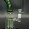 8,7 pouces Verre Pipe À Eau Narguilé Vert Recycleur Arbre Double Perc Percolateurs Fumer Bécher Bong Bubbler 14mm Mâle Joint Bol Dab Rig