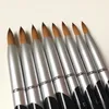 Manicure Art Design Nail Brush Gereedschap Zwart Metalen Handvat #10 #12 #14 #16 #18 #20 #22 #24 Pure Kolinsky Sable Ronde Sharp Professionele Schilderen Polish Acryl Pen 1 stks/partij