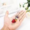 일곱 차크라 스톤 Tassel Keychain 펜던트 연꽃 reiki 치유 요가 자연 보석 페르시 키 체인 크리 에이 티브 키링