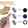 3-In-1 Pet Laser Pointer Cat Laser Toy USB Rechargeable Red Dot Laser Light Funny Cat Chaser Stick Interactive Pointer