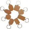 Eenvoudige stijl hout sleutelhangers auto sleutelhangers ronde vierkante hart rechthoek vorm sleutel hanger diy houten sleutelhanger handgemaakte cadeau KIMTER-D274L FZ