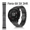 Luksusowy pasek dla Garmin Fenix ​​6x Pro Solar 5x plus Enduro Band Butterfly Buckle Bransoletka Ze Stali Nierdzewnej Metal Fenix ​​3 pasek H0915