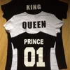 Omsj 100% Bawełna Dopasowanie T Shirt King 07 Queen 07 Prince Princess List Drukuj Koszule, Casual Mężczyźni / Kobiety Miłośnicy Blaty Urodzone 210517