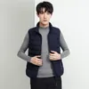 Winter Naadloze Down Vest Mannen Ultra Licht 90% Witte eendendons Thermische mouwloze jassen staande kraag veerlaag