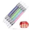 5 sztuk Double Headed Silikonowe paznokcie Rzeczy Dottint Narzędzie Pen Rhinestone Pen Pilot Szczotka do Manicure Dostaw Professional Nab014