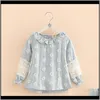 Chemises bébé maternité livraison directe 2021 printemps automne mode vêtements pour enfants coton bébé enfants fille à manches longues découpe évider fleur