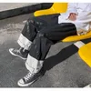 Calças masculinas retas casuais masculinas estilo Hong Kong coreano tamanho grande na altura do tornozelo cargo cargo tendência para todos os jogos Calças largas com corte de bota