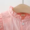 Bear Leader Kleinkind Mädchen Casual Shirts Mode geboren Baby Embriodery Blume Niedliche Blusen Rüschen Kleidung Für 0-3Y 210708