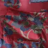 Za Vintage Oriental Wydruk Koszula Kobiety Z Długim Rękawem Miękkie Nieregularne Top Kobieta Chic Przycisk przedni Elegancka czerwona bluzka 210602