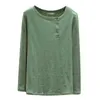 여성 봄 가을 캐주얼 티셔츠 패션 한국 둥근 목 티셔츠 코튼 긴 소매 탑 핑크 그린 화이트 플러스 크기 210604