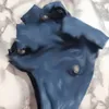 Giacca di jeans blu Cappotto per animali Lettera Jacquard Felpa per cuccioli Abbigliamento per cani Bulldog Corgi Teddy Vestiti per animali domestici