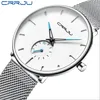 Thin Blue Dial Crrju бренд элегантные мужские часы простые дизайнерские студенты смотрят, как исправительные часы из нержавеющей стали.