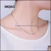 Necklaces & Pendants Jewelrysterling Sier Rope Chain Thai Long 45 50 54 58 Cm Wide 1.0 1.3 1.5 Mm Necklace Fashion All-Match Aessories Chain