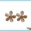J￳ias de charme 925 flor flor fresca florestas de gatos curtos Earrings pequenos clipe de orelha f￪mea 1060 entrega 2021 dhx5b