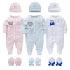 Baby Boys Rompers Royal Crown Prince Clothing Sets Newborn Girl Jumpsuits+Cap +Gloves 3pcs Set Infant One-Pieces Footies Overall Pajamas Velour