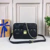 Bags M59114 M59116 Pochette Troca MM Designer Mulheres Trocadero Câmera Librskin Bordered Chain Chain Carry Purse Clutch CrossB248W