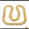 Kettingen Kettingen Hangers Drop Levering 2021 Luxe Designer Mens Ketting Gouden Ketting Rvs Sieraden HIP HOP CUBAN LINK RAPPER ACC