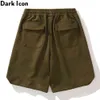 Suide Plain Men's Shorts Summer High Street Shorts for Man Black Green 210603