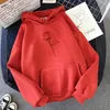 Zity Gül Baskılı Hoodies Tişörtü Kadınlar Uzun Kollu Rahat Kış Kazaklar Cepler Sokak Gevşek Artı Kadife Sweatshir Y0820