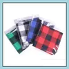 Hundtillbehör Hem Gardendog Apparel Bandana Christmas Plaid Single Layer Scarf Triangle Kerchief Pet Aessories Bibs för Small Medium Large