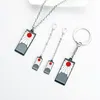 Porte-clés Anime Demon Slayer, accessoires de Cosplay, boucles d'oreilles Kimetsu No Yaiba Kamado Tanjirou, pendentif, bijoux pour adultes, cadeau 177d