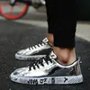 Kobiety Summer Men Casual Buty Buty Student Outdoor Sports Sneakers Patent Gloss Blosy Black Golden Silver Rozmiar 36-46 Kod 54-558