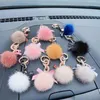 Letter Charm Optional Fluffy Real Mink Fur Big Lock Chain Keychain Ball Pom Bow-knot Keyring Women Bag Ornament Emo Toys Gifts