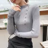 Women's Sweaters Womens 2021 Winter Tops Turtleneck Sweater Button Pullover Jumper Knitted Pull Femme Hiver Truien Dames